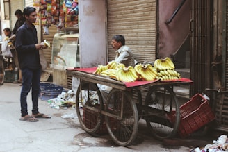 cart of banana fruits