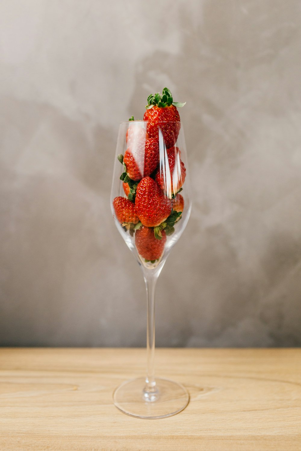 strawberries in wine glass