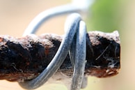 Close-up of rust-resistant coating applied on steel wire rods for durability.