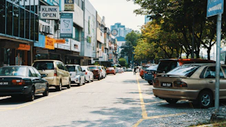 vehicle parks near the street