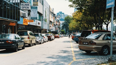 vehicle parks near the street