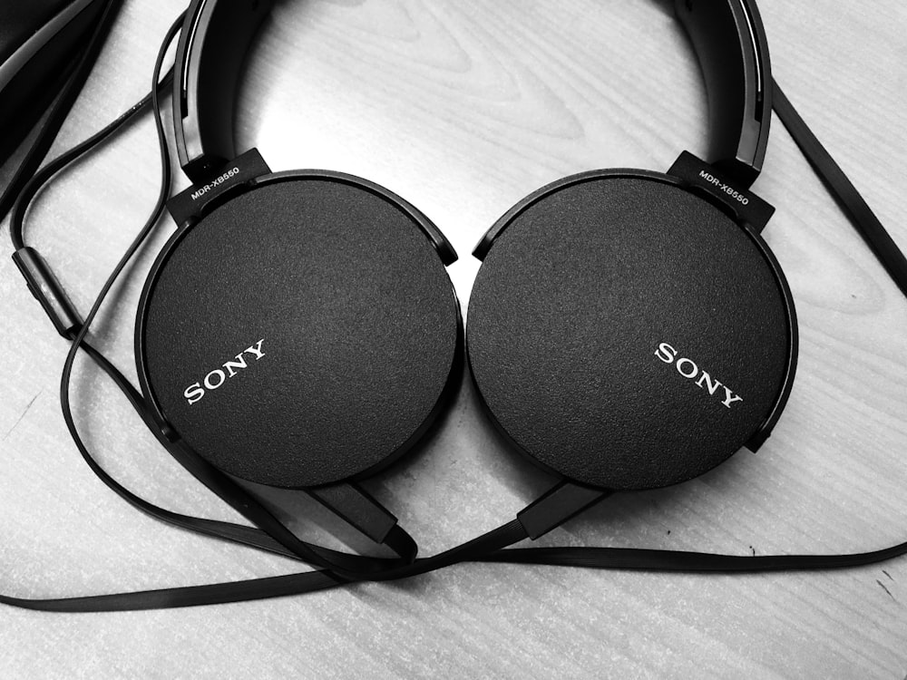 black Sony headphones