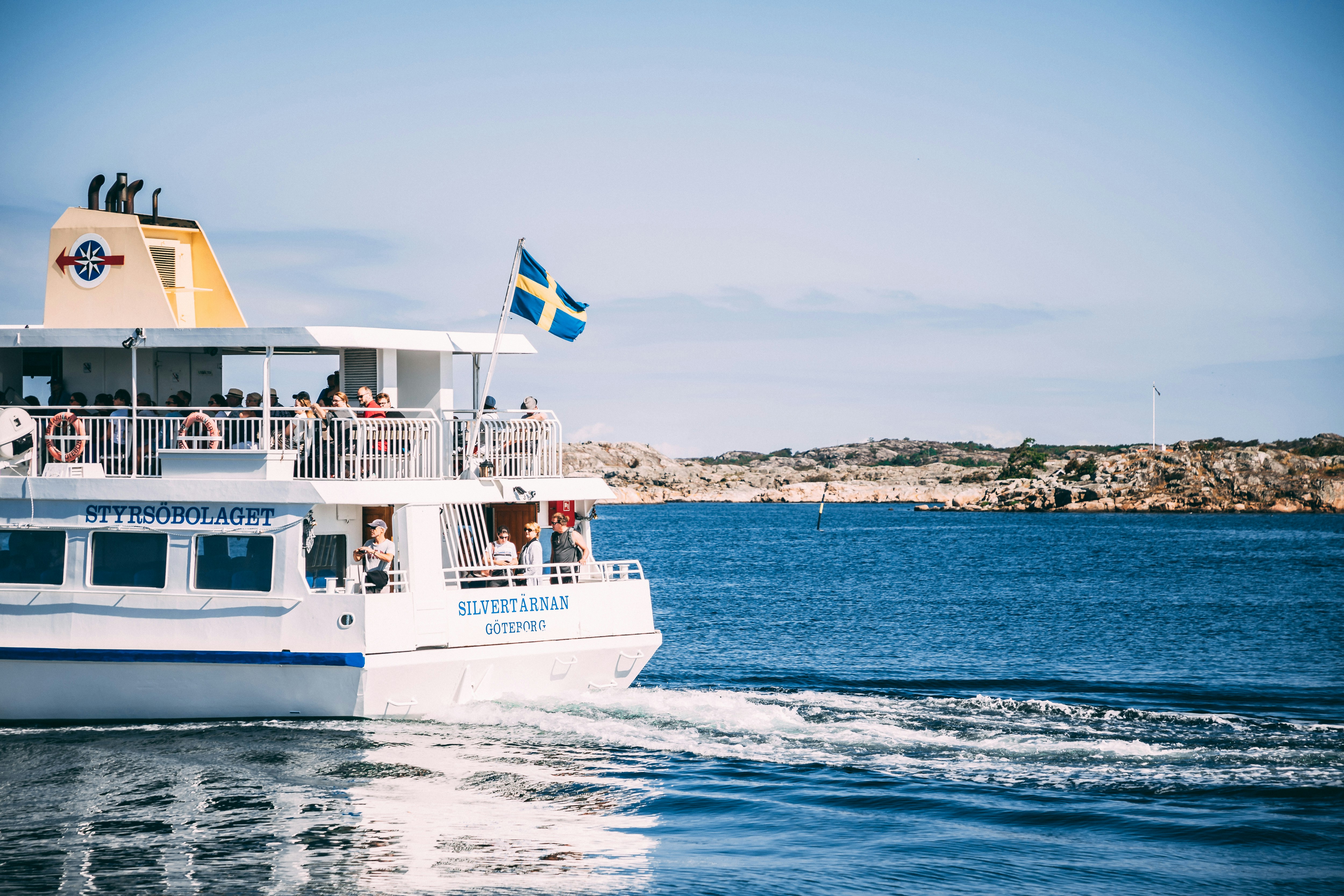 white passenger boat on sea, Catching the boat to dry land</p><p>@ instagram.com/pwellgraf