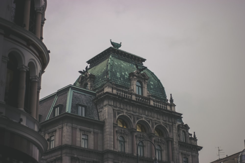 gray concrete building under dark sky