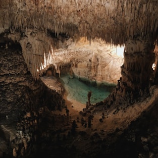 aerial view of cave