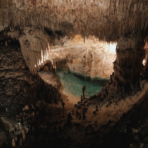 aerial view of cave