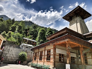 brown building near tree