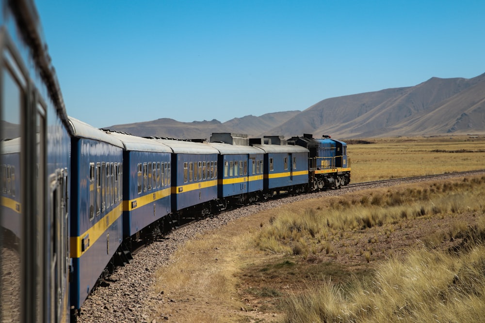 blue train during daytime