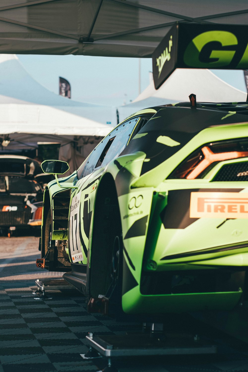 green sport car