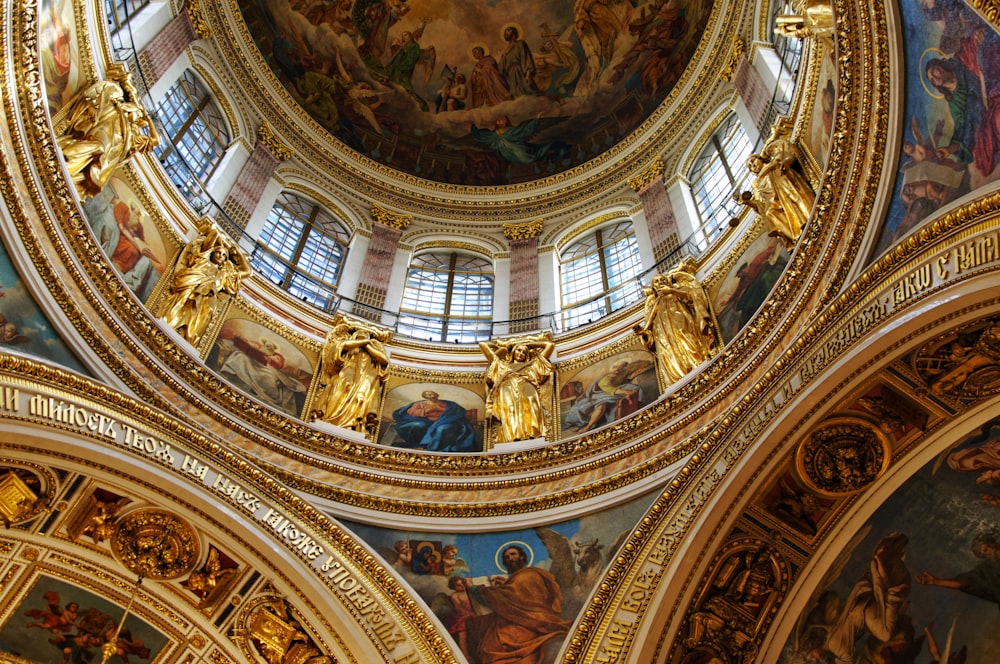 gold-colored ceiling building
