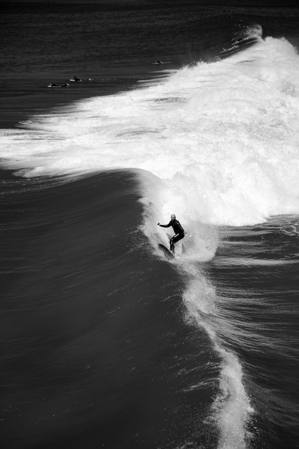 man surfing on big waves