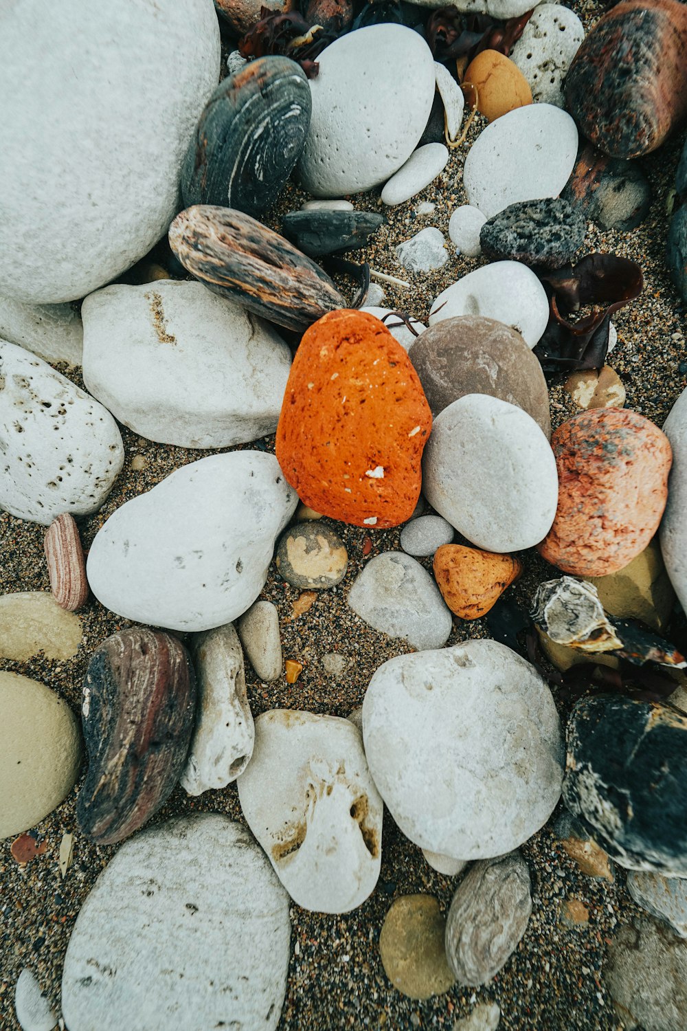 white stones