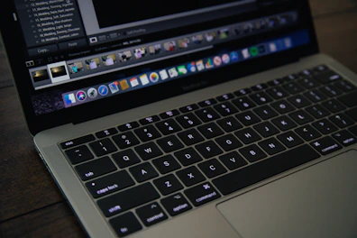 turned on MacBook Pro