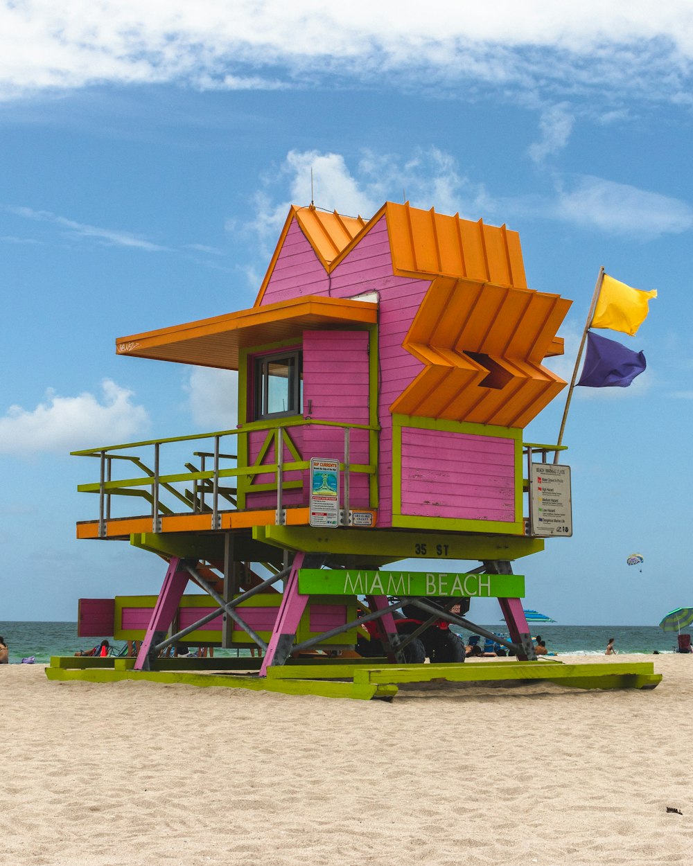 pink and yellow Miami Beach guard house