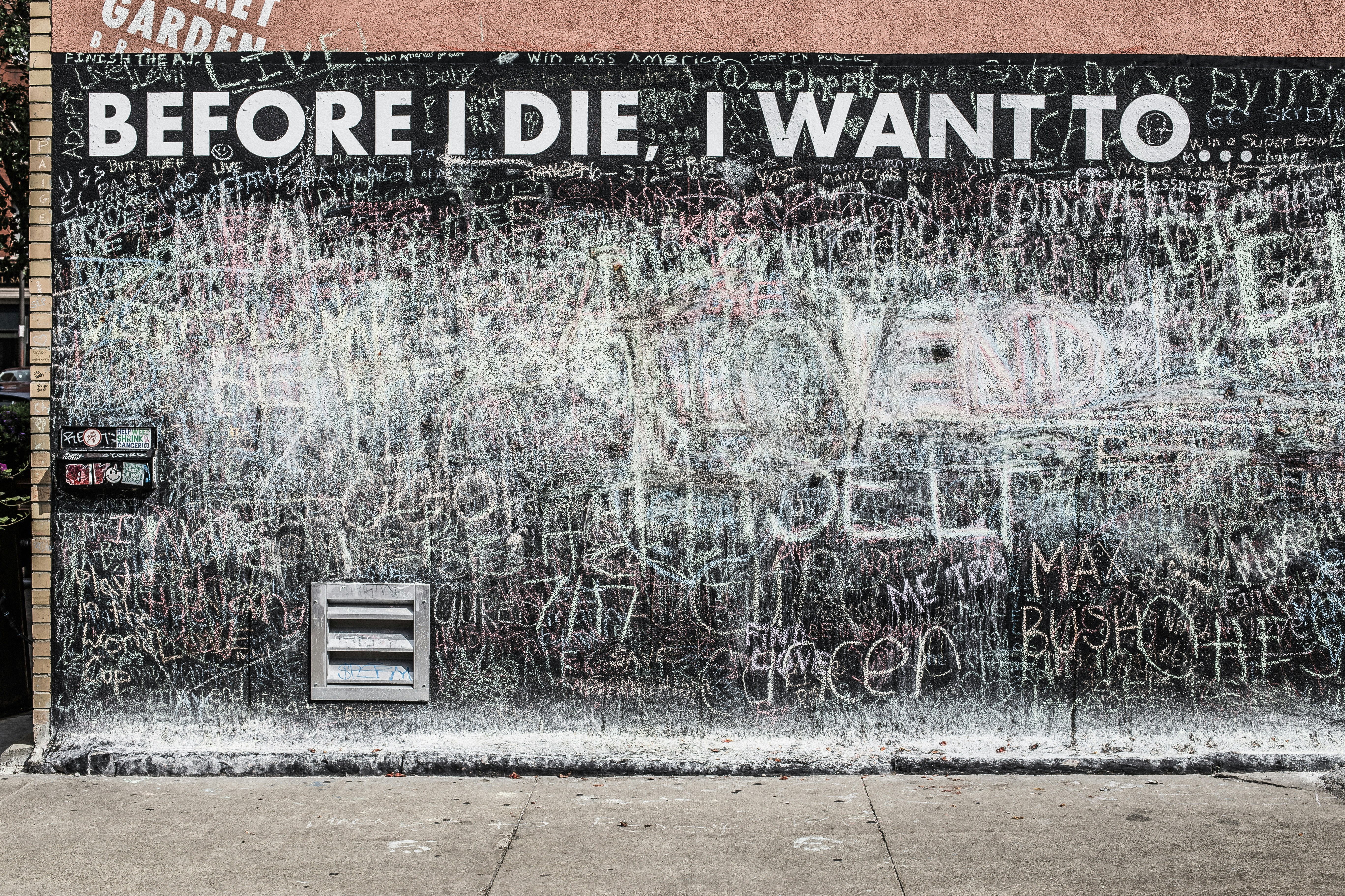 before i die, i want to text overlay