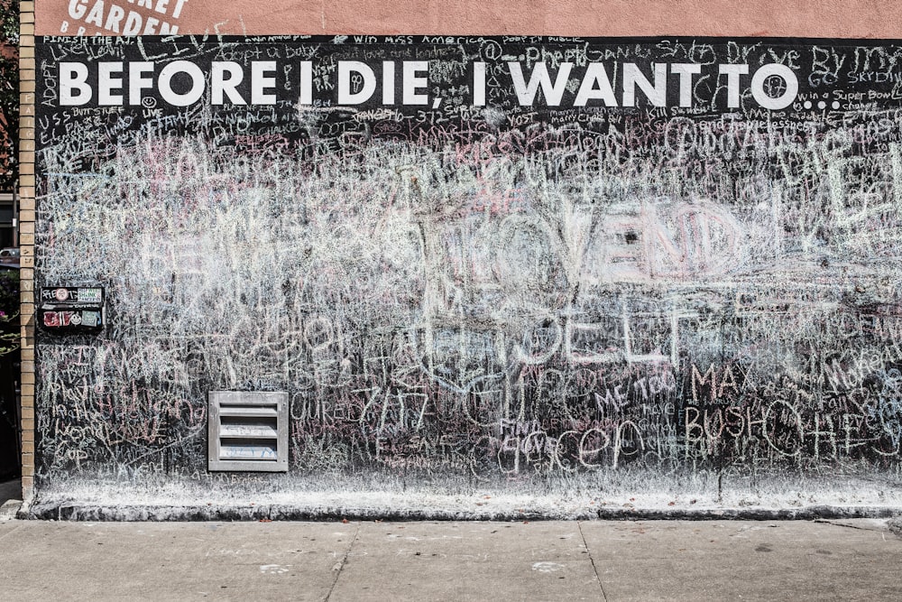before i die, i want to text overlay