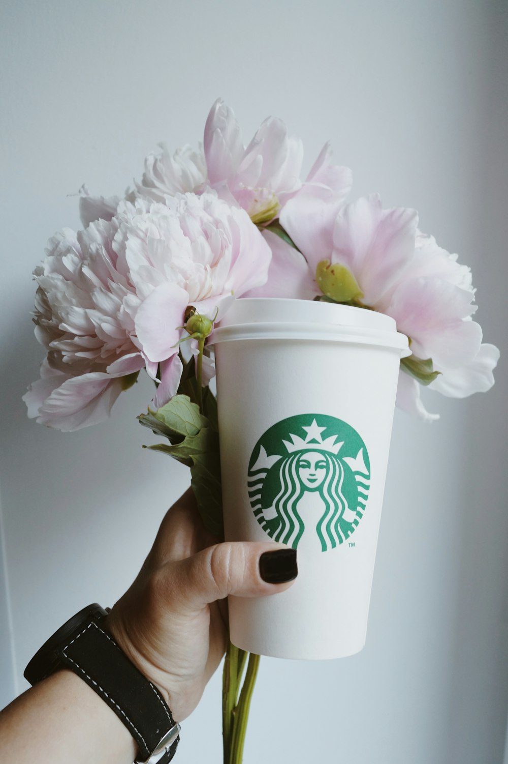 person holding Starbucks cup