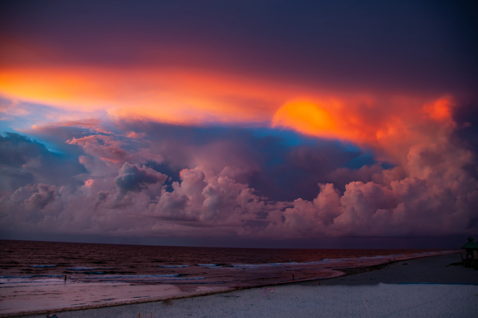 Storm clouds over the ocean at Pompano Beach