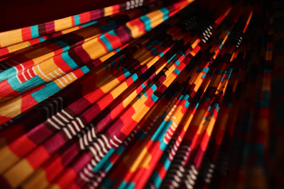 Vibrant geometric patterns inspired by traditional African art.