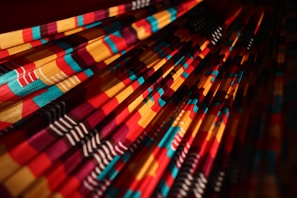 A striking fashion statement featuring bold colors and patterns.