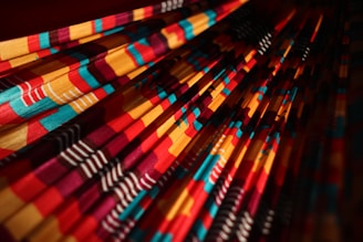 A striking fashion statement featuring bold colors and patterns.
