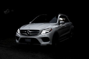 white Mercedes-Benz SUV