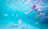 Smiling woman snorkeling near a sea turtle in clear tropical waters