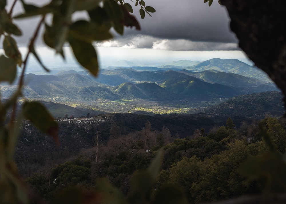 grey clouds hovering above the valley