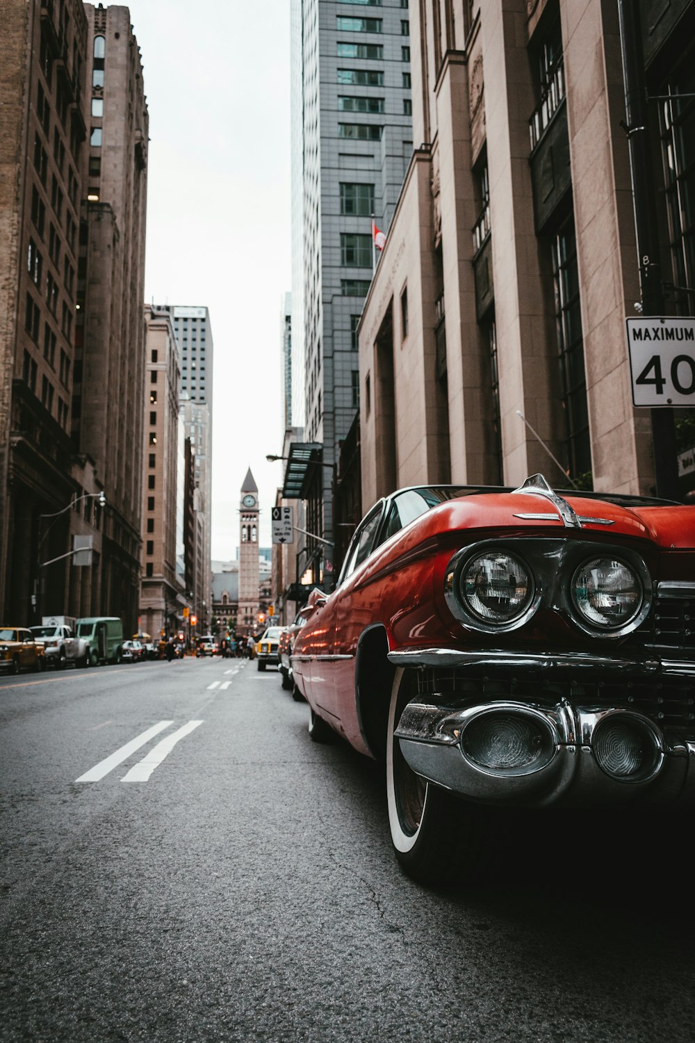 red vintage sports car