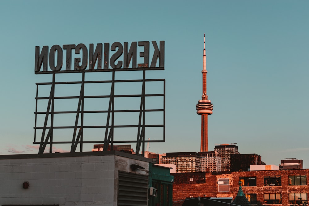 Kensington signage on roof