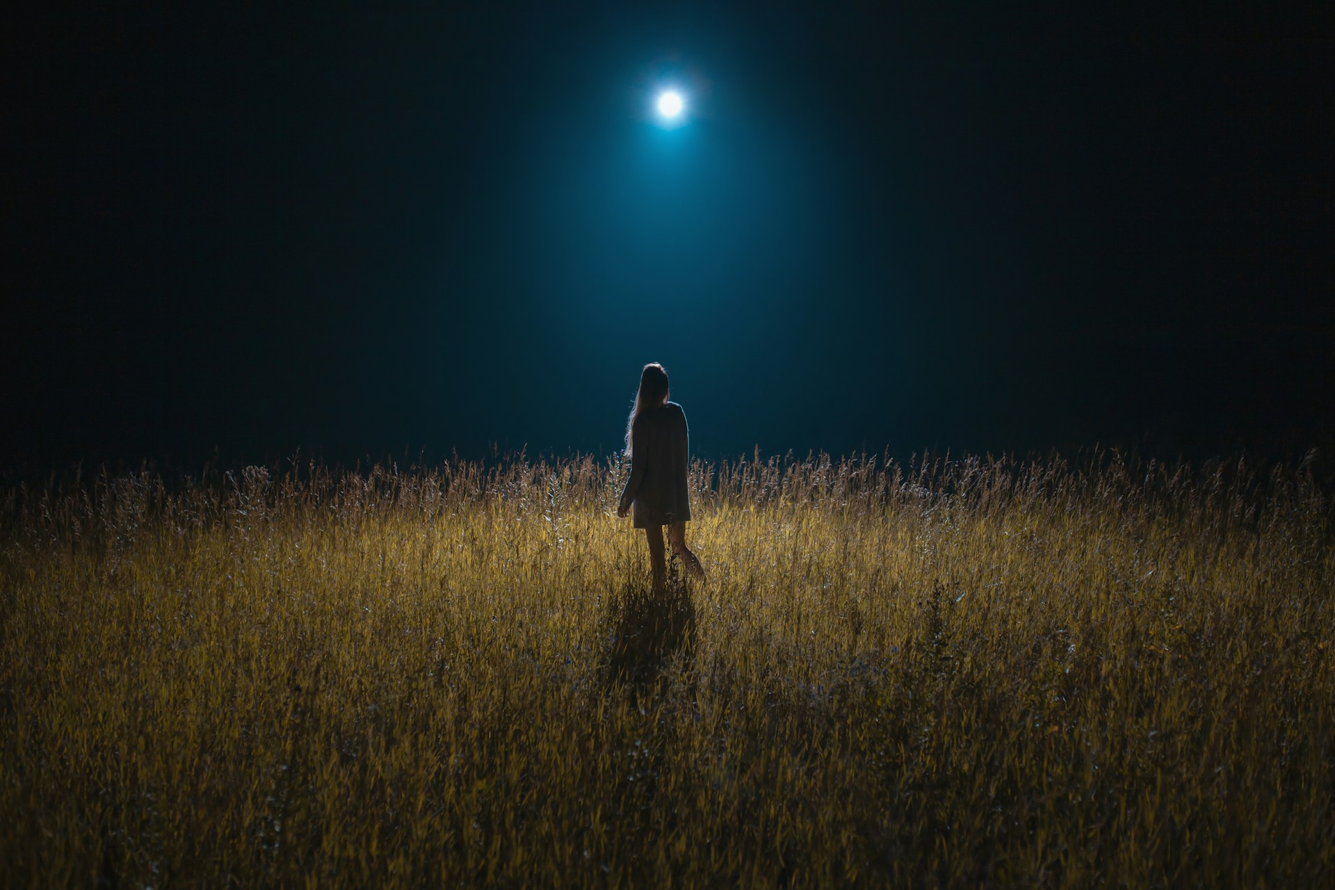 person standing grass