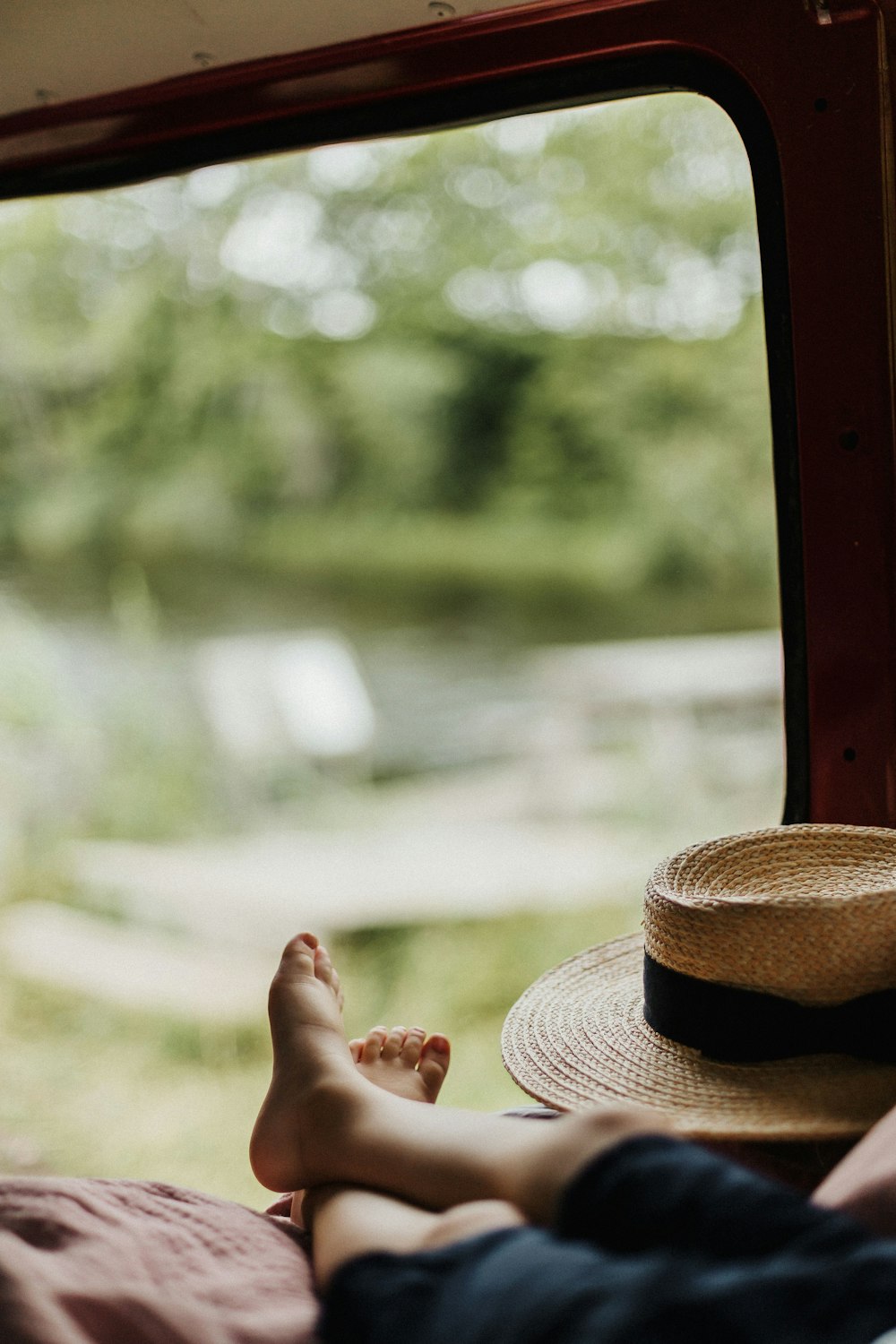 brown wicker hat