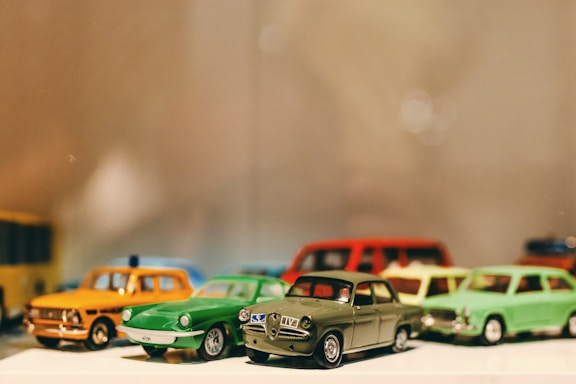 assorted-color die-cast metal scale model collection