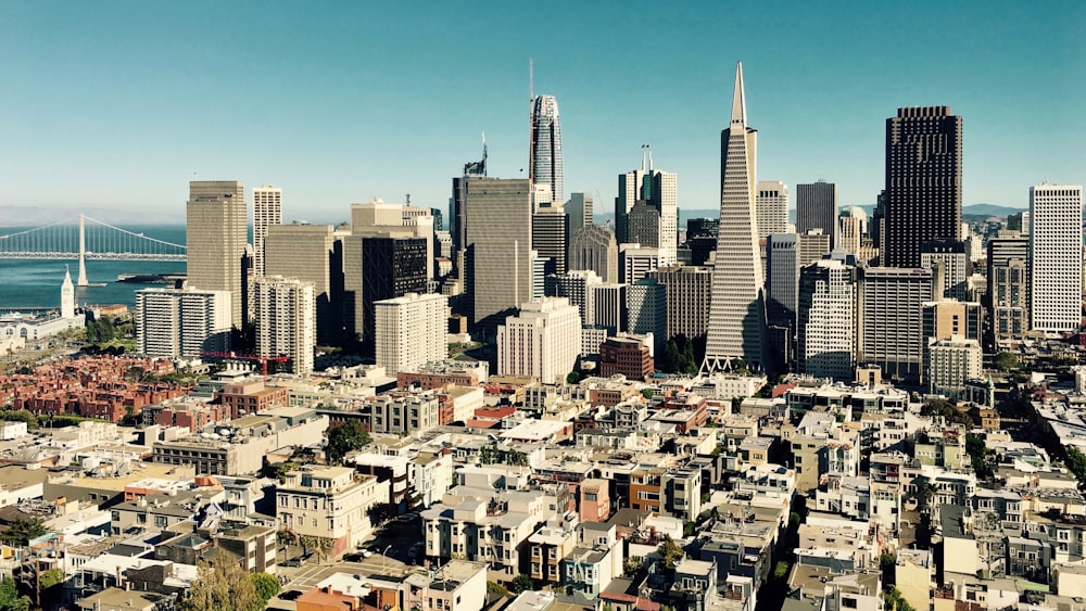 aerial view of high-rise buildings