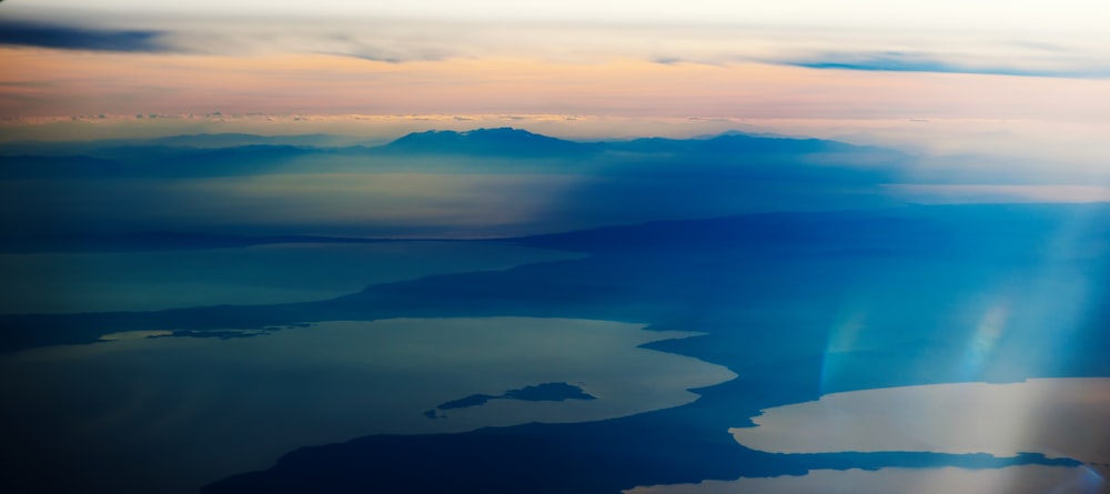 bird's eye view of lakes