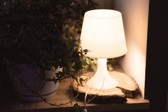 white table lamp