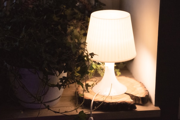 white table lamp