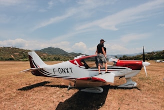 white and red airplane