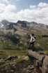 man standing on cliff