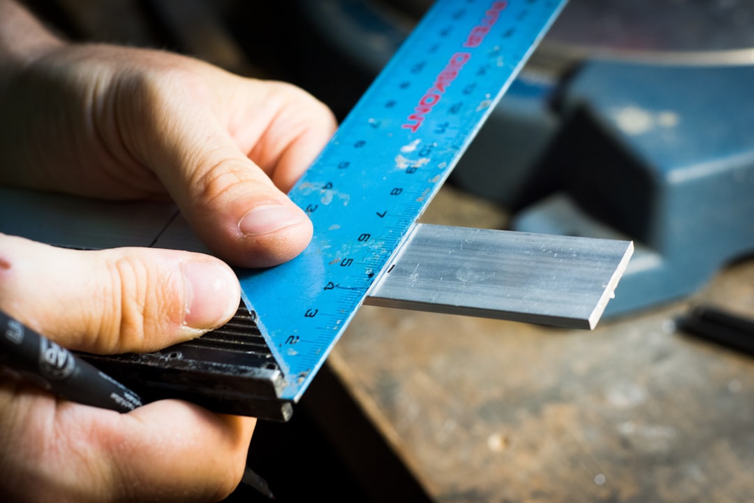 blue ruler, Measuring metal