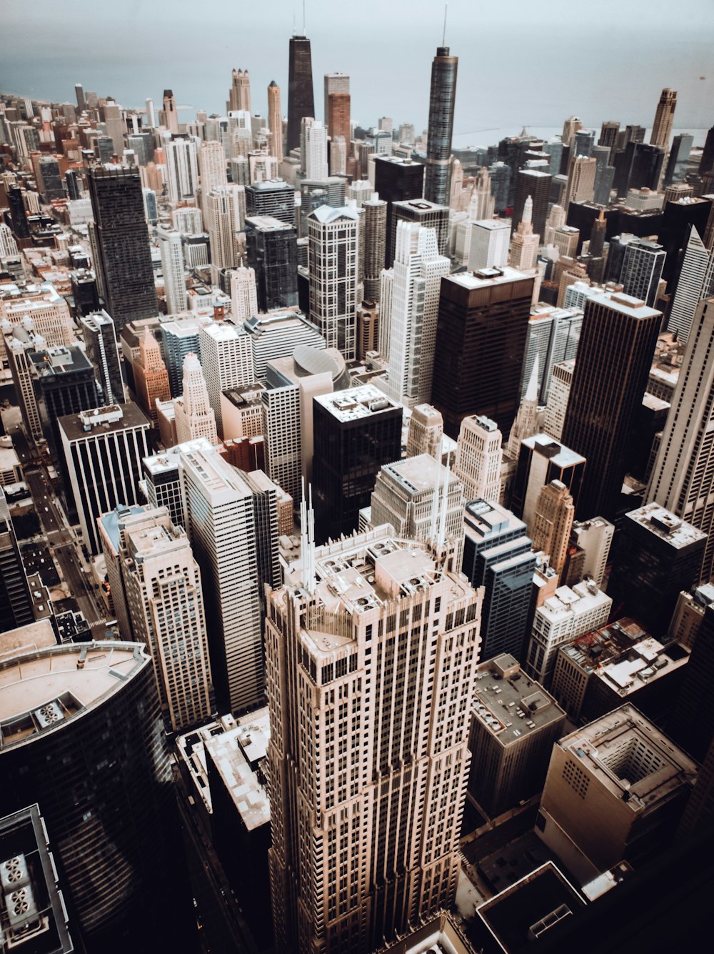 white and black concrete buildings