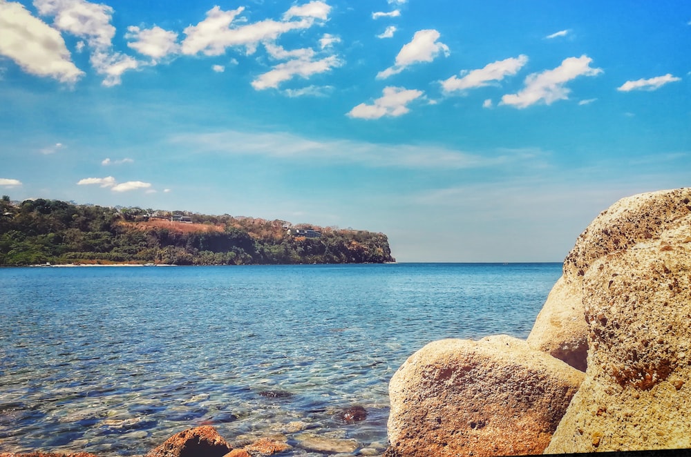 body of water near island