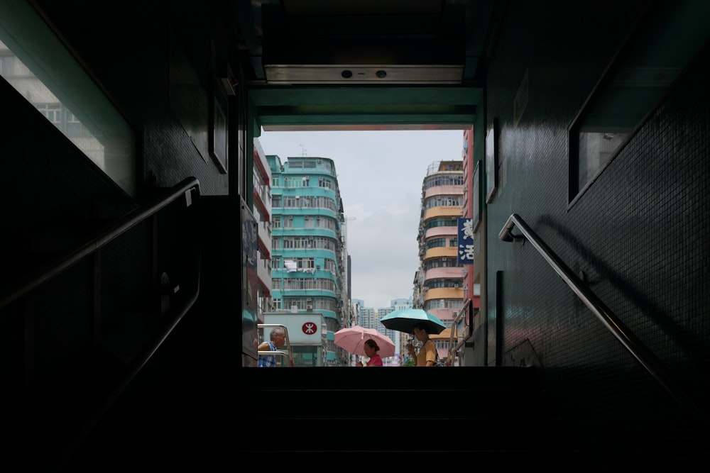 view of buildings in underpass