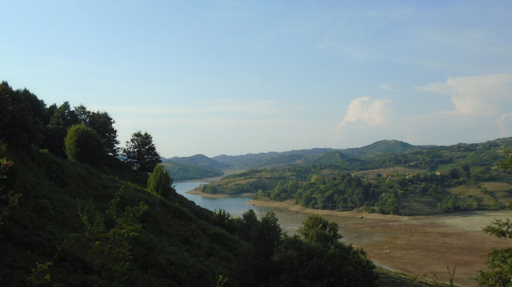 landscape photography of green mountain