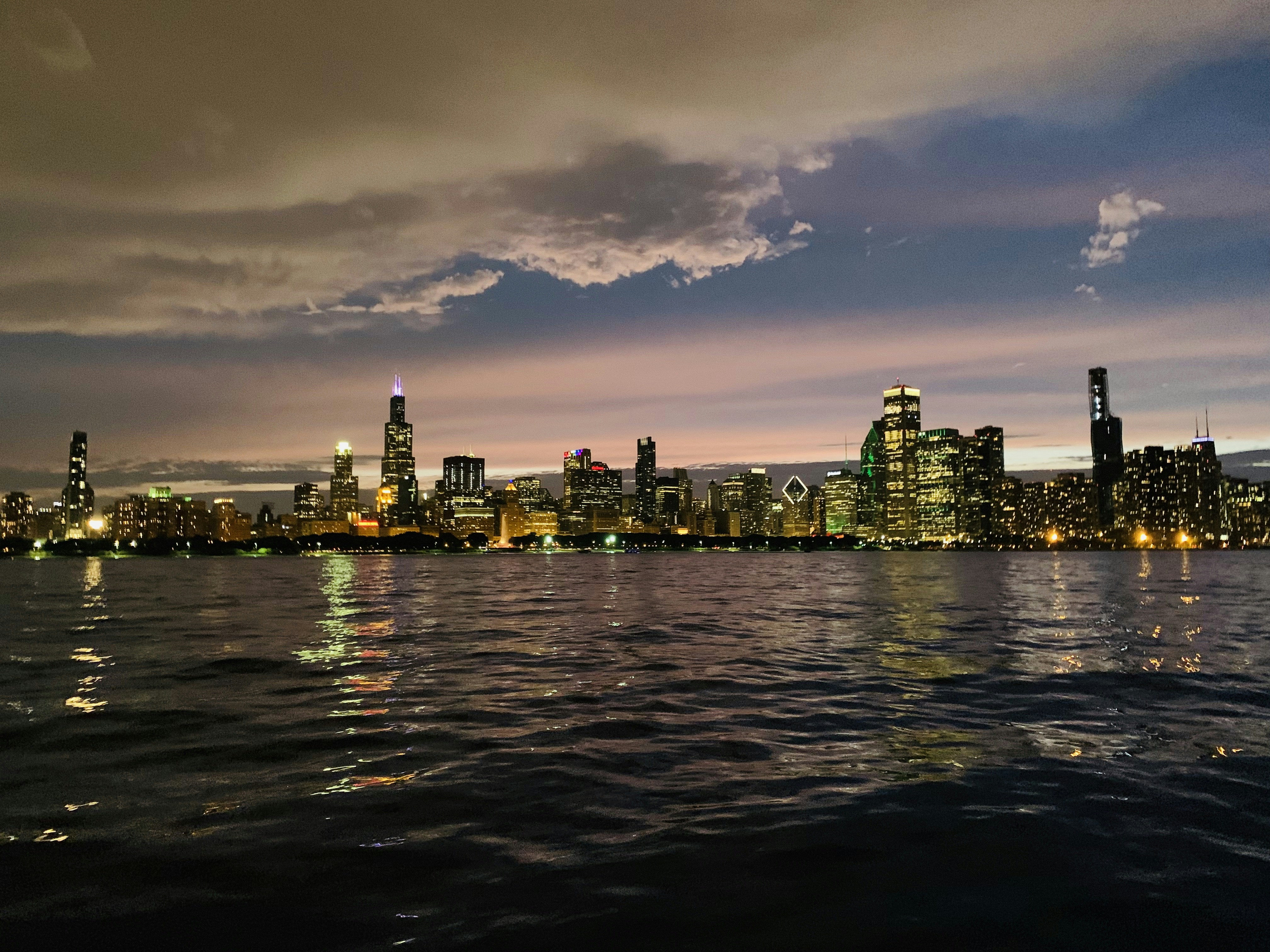 Chicago sunset skyline