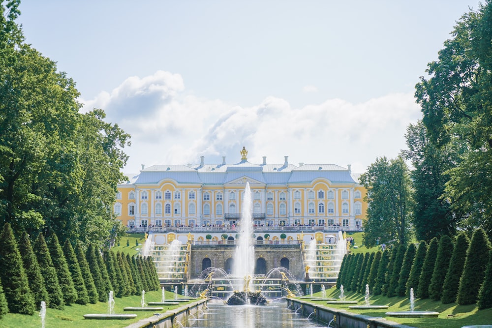 white and yellow painted castle