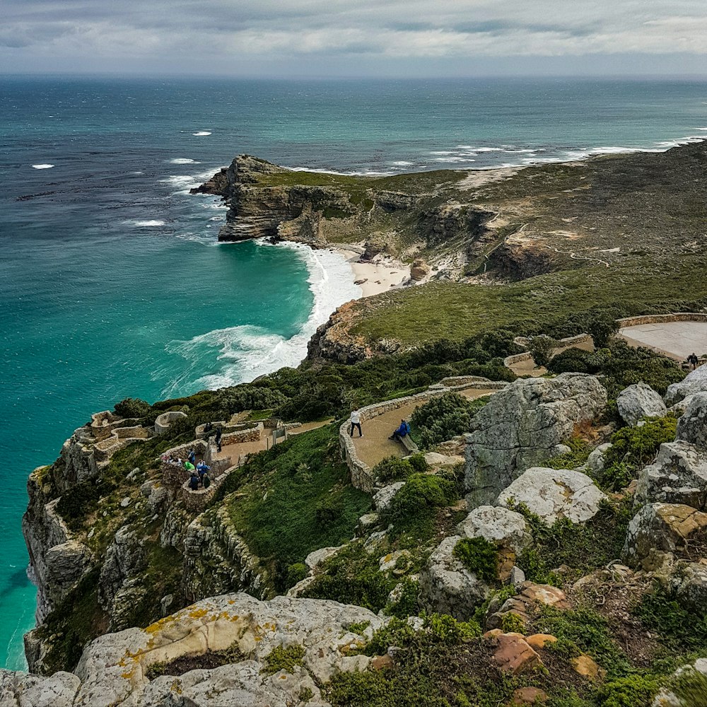 aerial view of seashore