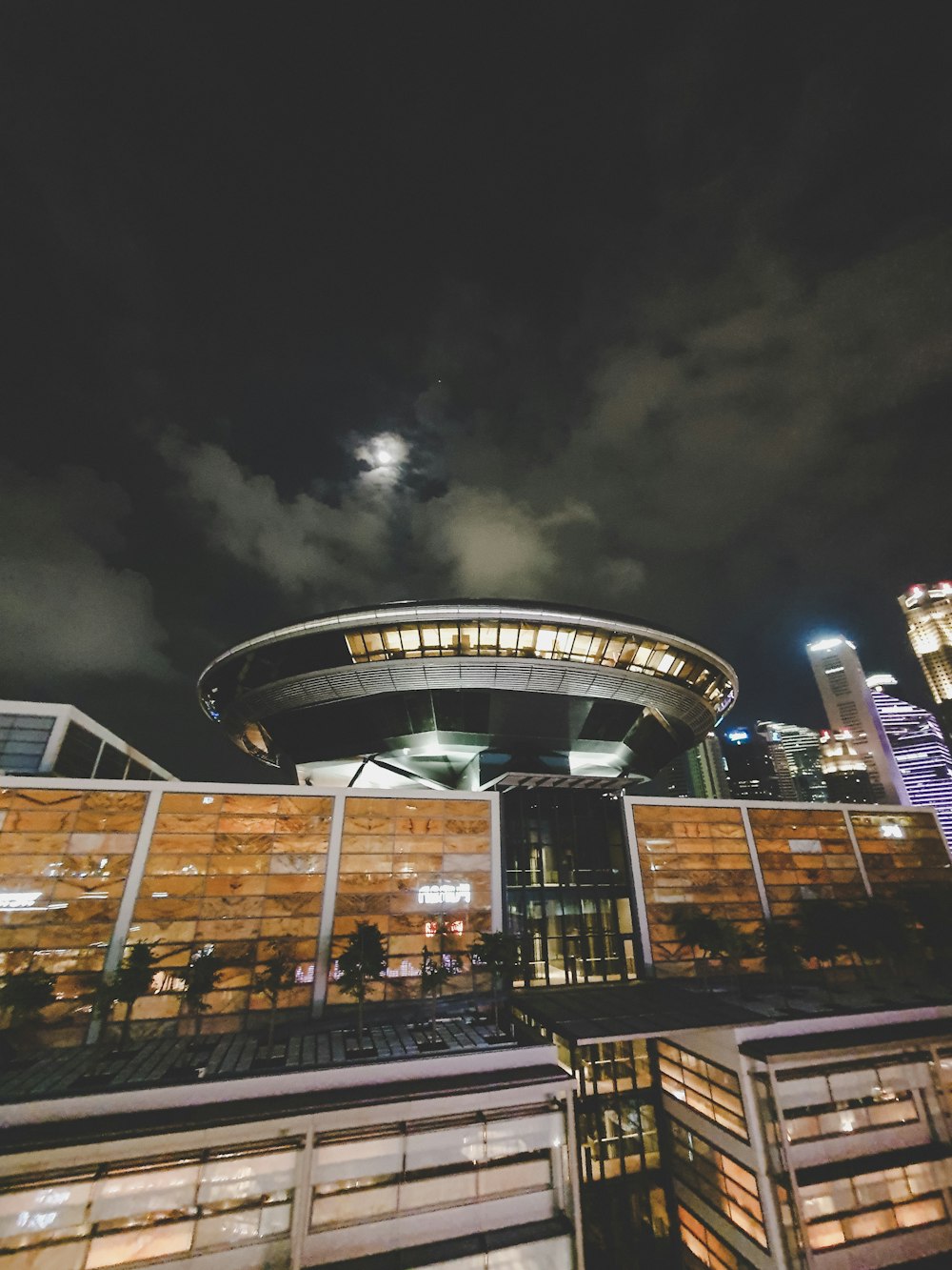 concrete building during nighttime