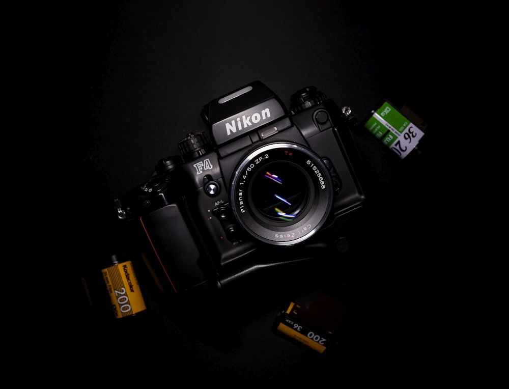 black Nikon camera