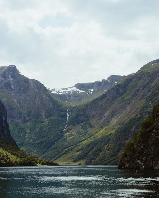 moutnain and lake scenery in Nærøyfjord Norway